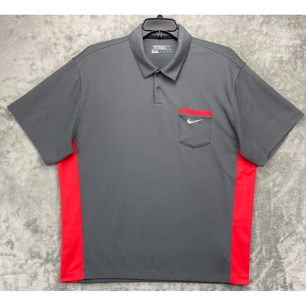 Nike Golf Men's Tour Performance Polo Shirt XXL Gray Wicking Stretch Dri Fit